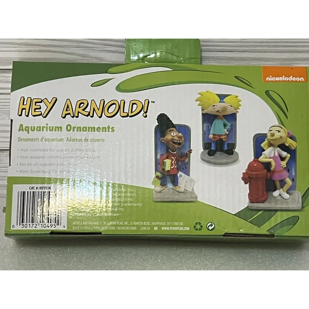 Penn Plax Hey Arnold ! Aquarium Ornaments 3pk Nickelodeon Fish Tank‎ Statues NEW